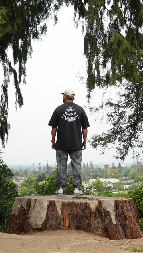 You Are Worthy T-Shirt BLACK WASHED | Beyond Physical